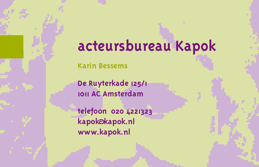 Acteursbureau Kapok visitekaartje2a