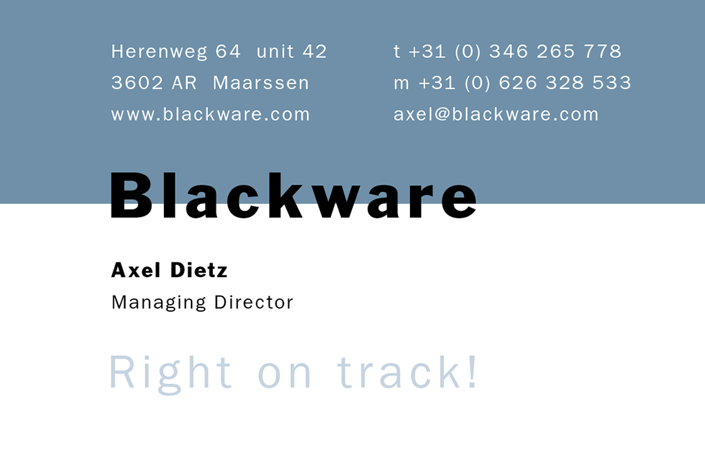 Blackware visitekaartje