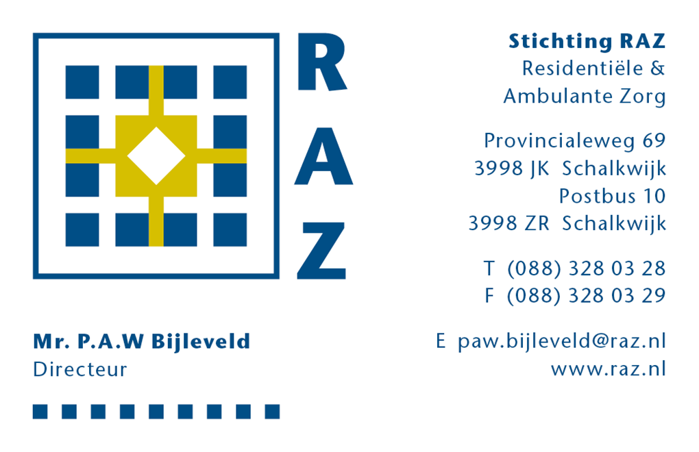 Stichting RAZ visitekaartjes