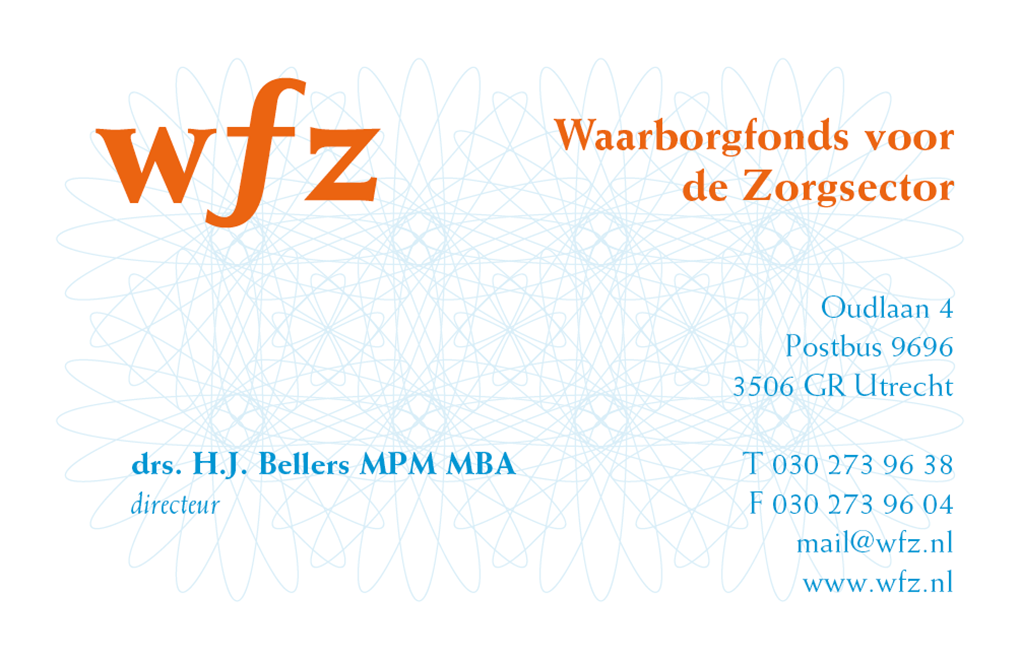 WFZ waarborgfonds voor de zorgsector visitekaartje